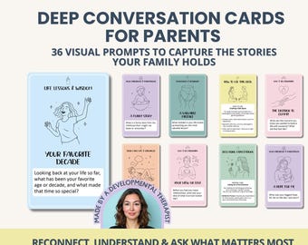 Conversation Starters for Parents, Life Story Interview Questions, Family Legacy Deck (Printable Cards)