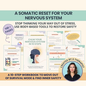 Calm Your Body to Quiet Your Mind: Nervous System Workbook, Window of Tolerance Tools (PDF)