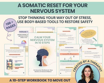 Calm Your Body to Quiet Your Mind: Nervous System Workbook, Window of Tolerance Tools (PDF)