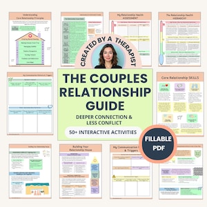 Couples Therapy Worksheets | Fillable Workbook | Therapist Designed Relationship Guide | Communication & Conflict Skills, Emotional Intimacy