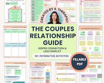 Couples Therapy Worksheets | Fillable Workbook | Therapist Designed Relationship Guide | Communication & Conflict Skills, Emotional Intimacy