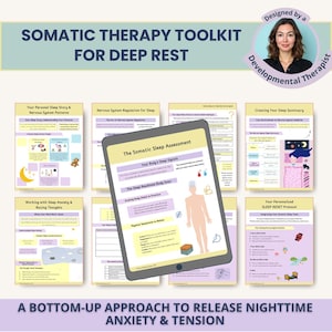 Sleep Hygiene Worksheets: Somatic Exercises & Sleep Habits for Insomnia, Deep rest, Stress Relief (PDF)