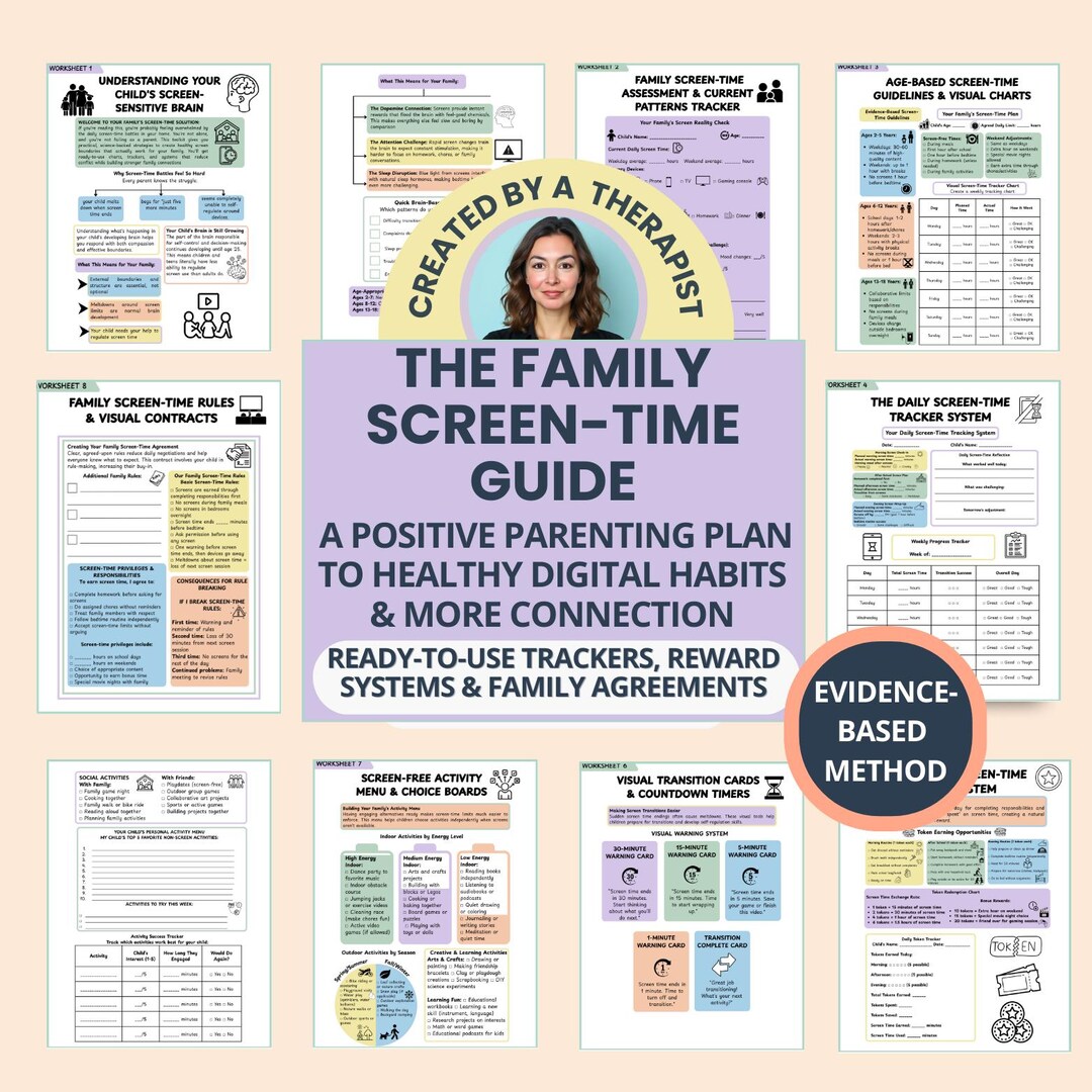 Family Screen Time Rules Parenting Guide: Create Healthy Routines ...