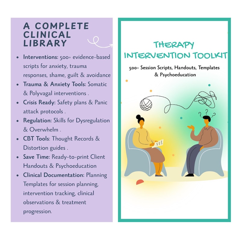 Therapy Intervention Bundle: Clinical Documentation, Session Scripts, Client Handouts, Counselling & Therapists (Digital PDF)