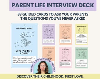 Parent Interview Deck: Life Story Prompts, Family History Cards, Meaningful Gift Mom & Dad (PDF)