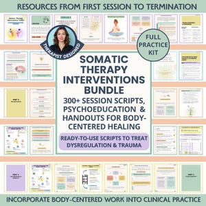 Somatic Treatment Guide & Therapy Notes Bundle: Clinical Body-Centered Scripts, Therapist Tools (PDF)