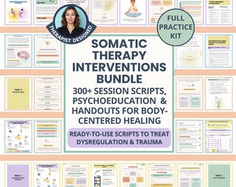 Somatic Treatment Guide & Therapy Notes Bundle: Clinical Body-Centered Scripts, Therapist Tools (PDF)