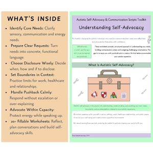 Autistic Self-Advocacy Worksheets: Autism Disclosure, Setting Boundaries & Neuro-Affirming Exercises (PDF)