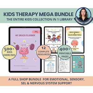 Kids Therapy Mega Bundle: SEL, Emotional Support, Growth Mindset, School Counseling (PDF)