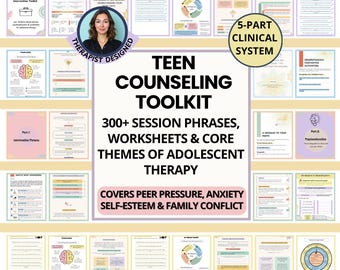 Teen Counseling Toolkit: Adolescent Worksheets + Scripts for School Counselors & Youth Professionals (PDF)