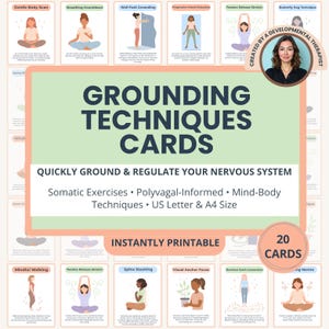 Grounding Techniques Digital Card Deck Somatic Therapy Nervous System Regulation Anxiety Relief Tool Vagus Nerve Exercises Polyvagal Theory