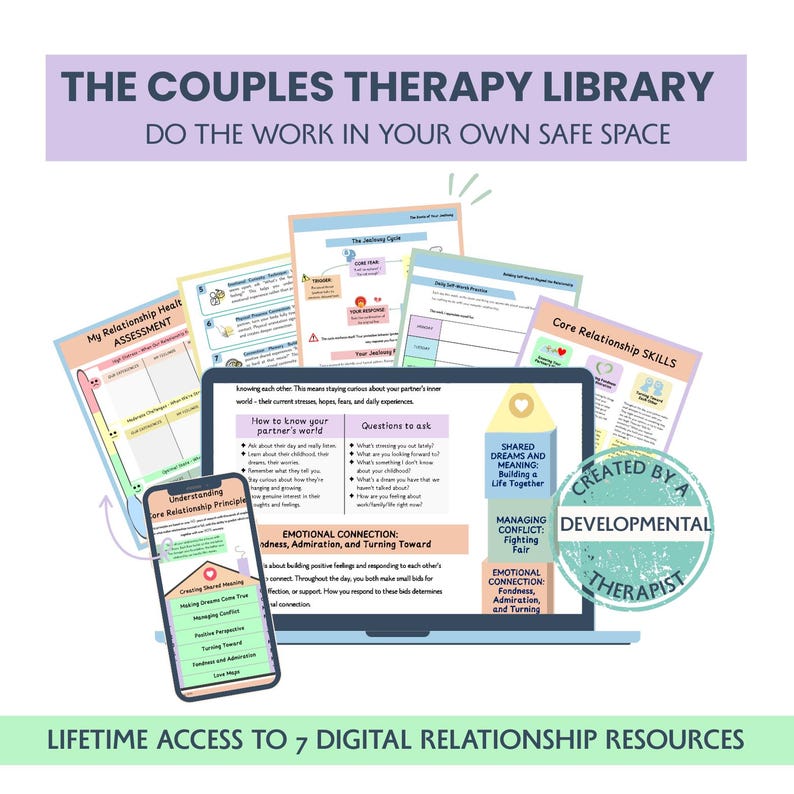 Couples Therapy Mega Bundle: Relationships Skills, Conflict Resolution, Trust & Emotional Intimacy Worksheets (PDF)