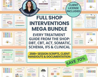 CBT, DBT & IFS Mega Bundle: Tools for Mental Health Professionals, Social Worker (Digital Download)