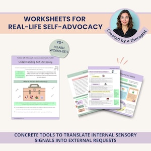 Autistic Self-Advocacy Worksheets: Autism Disclosure, Setting Boundaries & Neuro-Affirming Exercises (PDF)