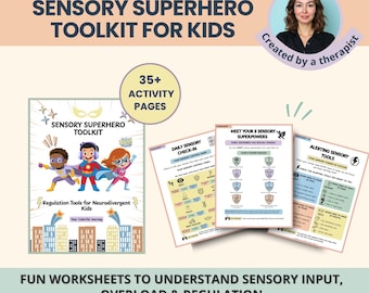 Kids Sensory Regulation Toolkit: Neurodivergent & Sensitive Support, Overload Help, Daily Check-Ins, Calming, Alerting Tools (PDF)