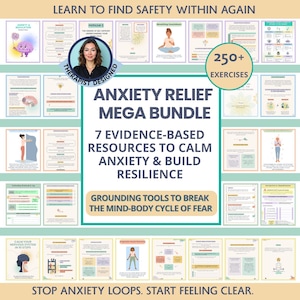 Pacchetto completo per alleviare l'ansia: 7 strumenti per smettere di rimuginare, di avere paura e di ridurre il carico mentale (PDF)