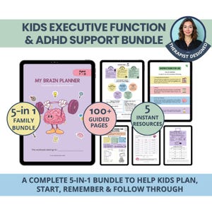 Kids ADHD Executive Functioning Bundle: Family Routines, Homework & Screen Balance (Digital Download)