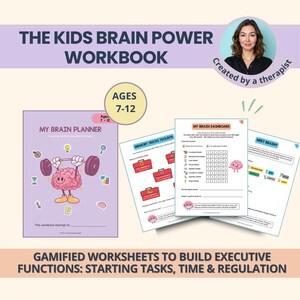 Kids Executive Function Worksheets: ADHD Support for Focus, Self-Regulation, Impulse Control & Time Management (PDF)