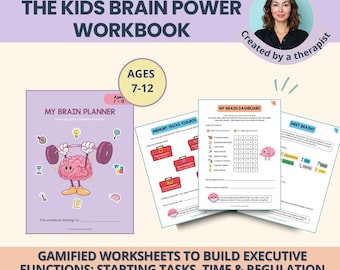 Kids Executive Function Worksheets: ADHD Support for Focus, Self-Regulation, Impulse Control & Time Management (PDF)