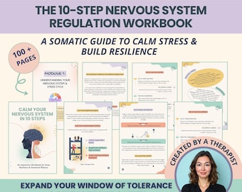 Nervous System Regulation Workbook: Grounding Techniques for Daily Calm & Window of Tolerance (Printable PDF)