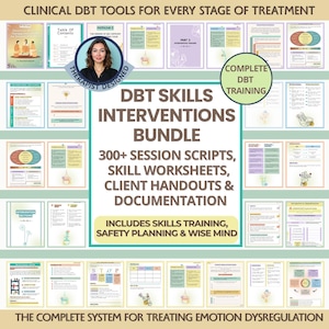 DBT Skills Therapists Bundle: Emotion Regulation, Dialectical Behavior Assessments, Safety Plans & Clinical Forms (PDF)