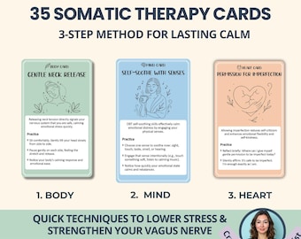 Somatic Cards for Stress & Anxiety Relief: Body Mind Heart Method, Coping Skills (Therapy Deck)