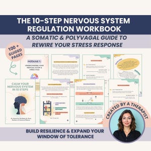 Nervous System Regulation Workbook, Polyvagal Theory Somatic Exercises Anxiety Relief Grounding Techniques Window of Tolerance Stress Relief