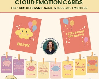 Emotion Cards for Kids: Feelings & Self Regulation Flashcards, SEL Emotional Learning, Therapy and Classroom Tool (Digital Download)