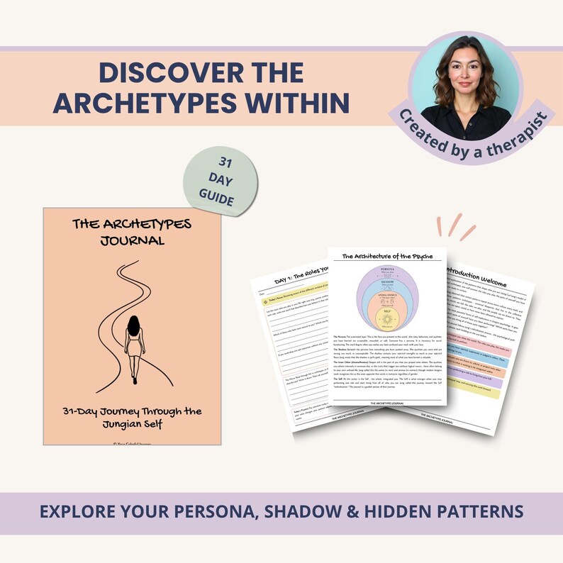 Archetypes Journal: Discover your Personality Type, Self Discovery Workbook, Jungian Psychology (PDF)