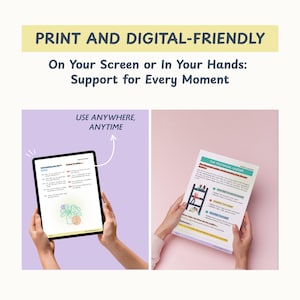 May include: Image shows a tablet and a printed document. The tablet displays a page with text and a graphic. The printed document, held in hands, features a ladder diagram and text. Text at the top reads "PRINT AND DIGITAL-FRIENDLY".