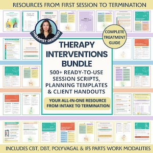 Therapie-interventiebundel: klinische documentatie, sessiescripts, hand-outs voor cliënten, counseling en therapeuten (digitale pdf)