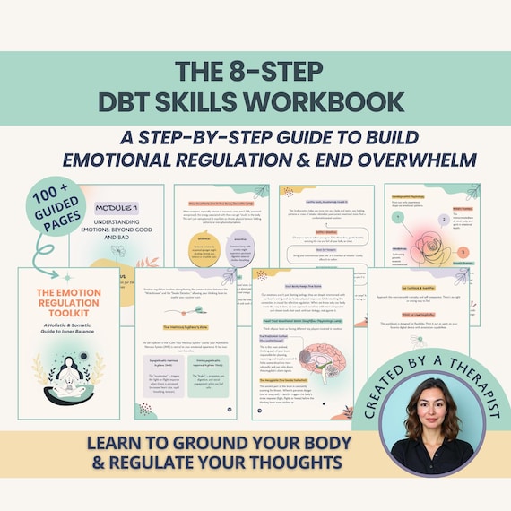 DBT Emotion Regulation Workbook: Distress Tolerance & Emotional Intelligence  Exercises (Digital Download)