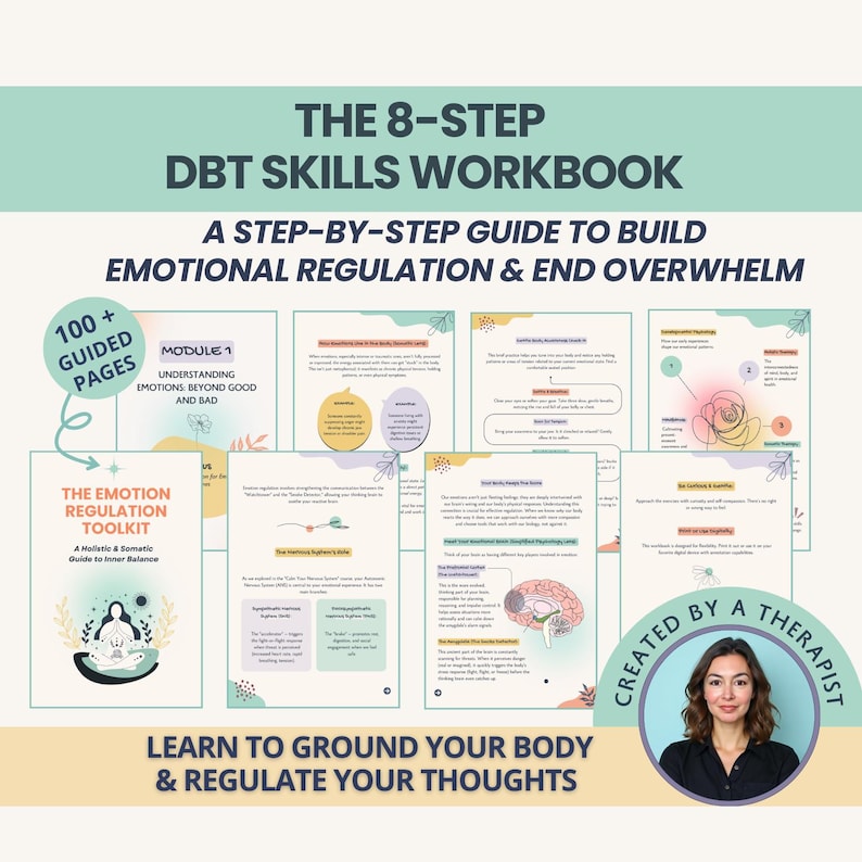 DBT Emotion Regulation Workbook: Distress Tolerance & Emotional Intelligence  Exercises (Digital Download)