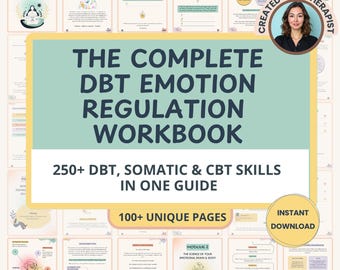 Master Your Emotions Workbook, DBT & CBT Therapist Guide for Emotional Regulation, Coping Skills, Overcoming Overwhelm | Somatic Exercises