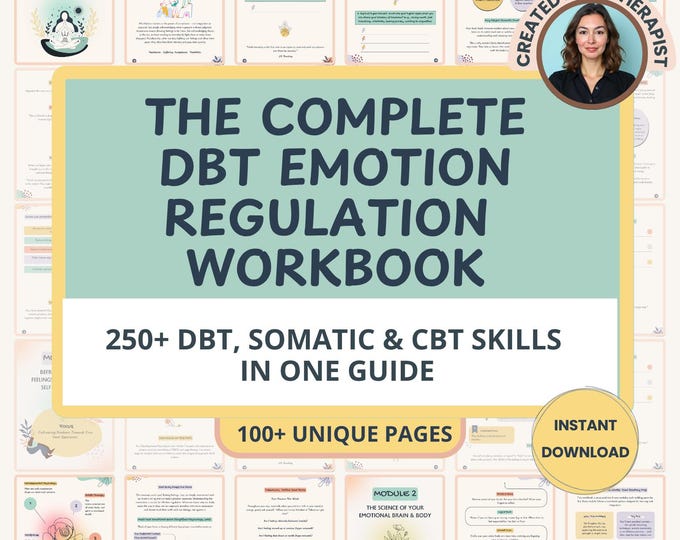 Featured listing image: Master Your Emotions Workbook, DBT & CBT Therapist Guide for Emotional Regulation, Coping Skills, Overcoming Overwhelm | Somatic Exercises