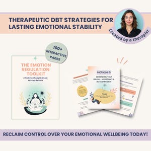 DBT Emotion Regulation Workbook: a Therapist Guide for Distress Tolerance & Emotional Intelligence (Digital Download)