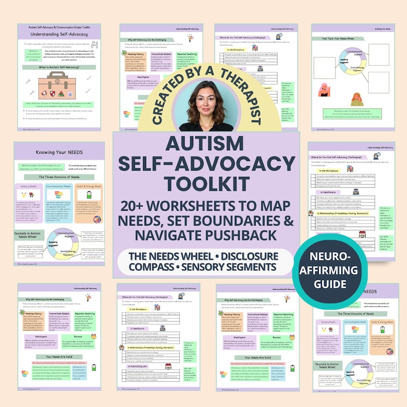 Autistic Self-Advocacy Worksheets: Autism Disclosure, Setting Boundaries & Neuro-Affirming Exercises (PDF)