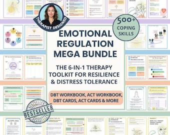 Coping Skills MEGA Bundle: DBT & ACT Therapy, Emotional Resilience, Distress Tolerance (Printable Toolkit)