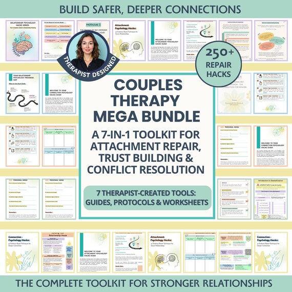 Couples Therapy Mega Bundle: Relationships Skills, Conflict Resolution, Trust & Emotional Intimacy Worksheets (PDF)