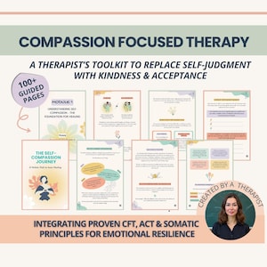 Self-Compassion Workbook: Mindful Compassion Focused Practices, Inner Critic (Digital Download)