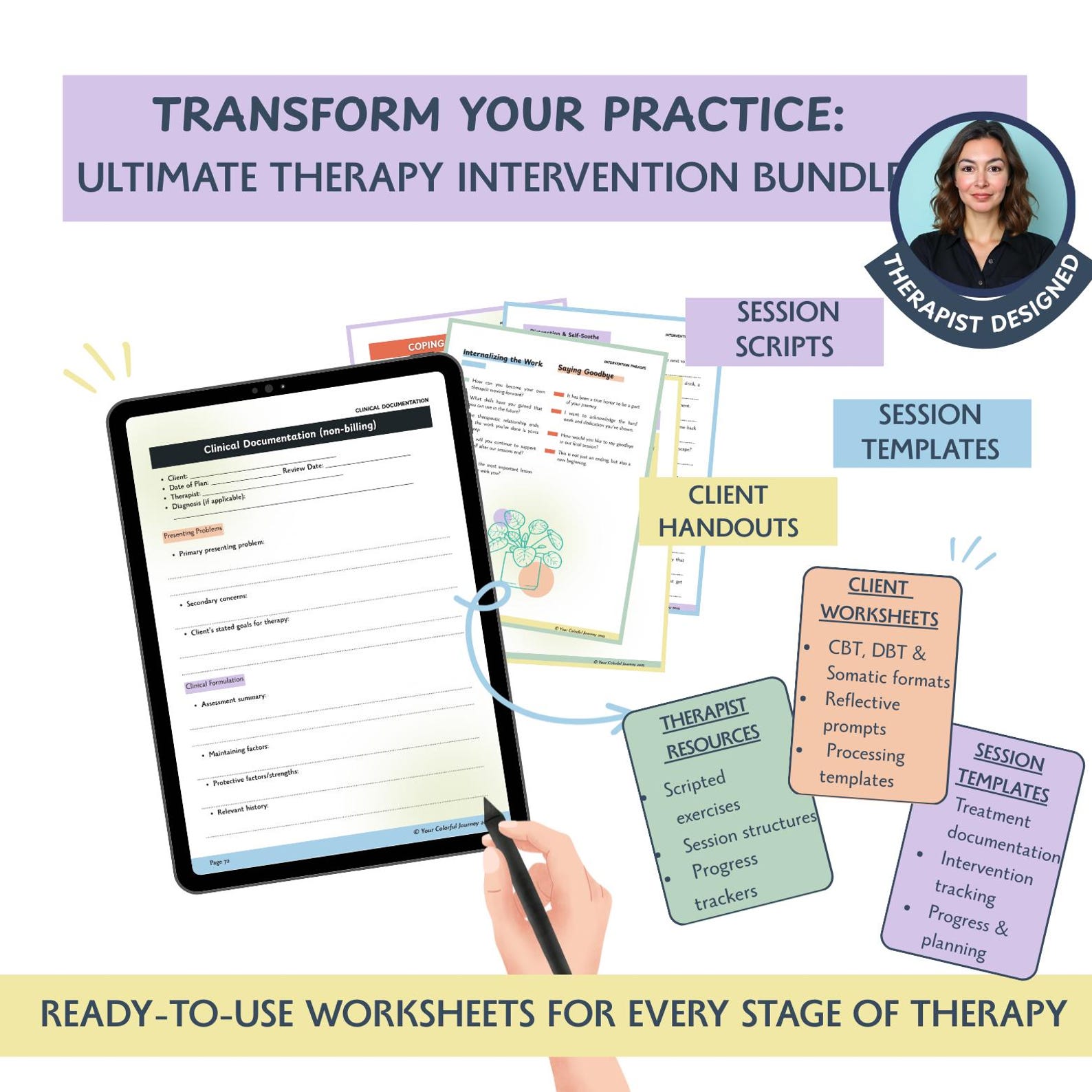 Therapy Intervention Bundle: Clinical Documentation, Session Scripts ...