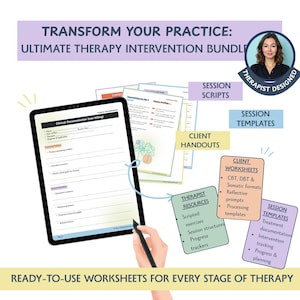 Therapy Intervention Bundle: Clinical Documentation, Session Scripts, Client Handouts, Counselling & Therapists (Digital PDF) image 5