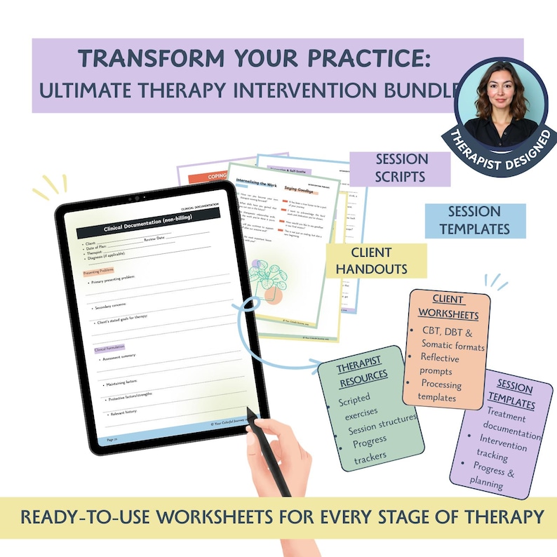 Therapy Intervention Bundle: Clinical Documentation, Session Scripts, Client Handouts, Counselling & Therapists (Digital PDF) image 5