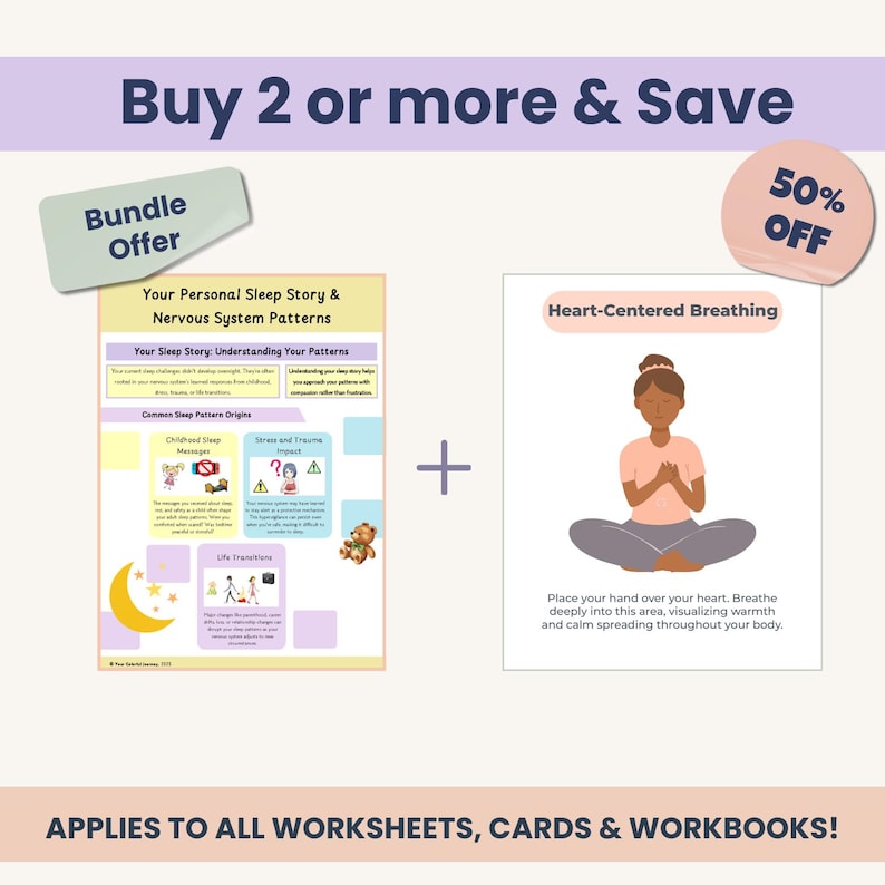 Somatic Sleep Toolkit with vagus nerve exercises, polyvagal theory worksheets, and nervous system regulation tools. Includes sleep hygiene routines, calming bedtime practices, somatic breathing techniques, and trauma-informed relaxation guides. Designed for insomnia support, stress and anxiety relief, and better rest. Digital PDF workbook for holistic sleep therapy and mind body healing routines.