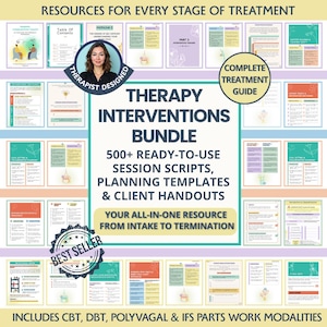 Therapy Intervention Bundle: Clinical Documentation, Session Scripts, Client Handouts, Counselling & Therapists (Digital PDF)