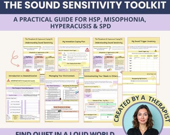 Sound Sensitivity Workbook: Misophonia, Hyperacusis & HSP, Sensory Coping Skills (Fillable PDF Download)