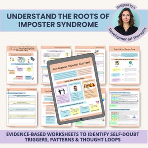 Imposter Syndrome: Authentic Confidence Exercises, Thought Patterns & Self-Worth tools (Fillable PDF)