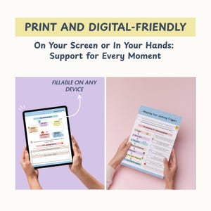 May include: Image showing a tablet and a printed sheet with the text "Mapping Your Jealousy Triggers". The tablet displays a diagram, and the printed sheet has a similar layout. The image also includes the text "PRINT AND DIGITAL-FRIENDLY".