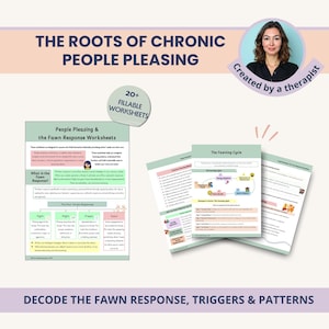 People Pleasing Worksheets, Fawn Response, Conflict Avoidance & Emotional Boundaries (Fillable PDF)