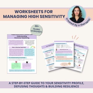 Neuroticism & Emotional Sensitivity Worksheets: Intrusive Thoughts, Worry Cycles, Reactivity (HSP Toolkit)